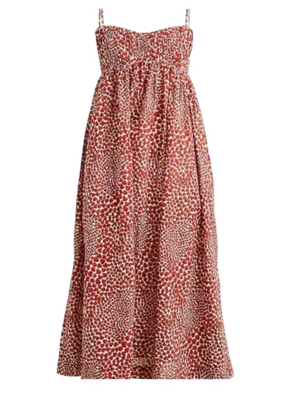 J.Crew 2024 Empire Waist Midi Dress Strawberry Swirl Print Cotton Size M - Picture 4 of 9